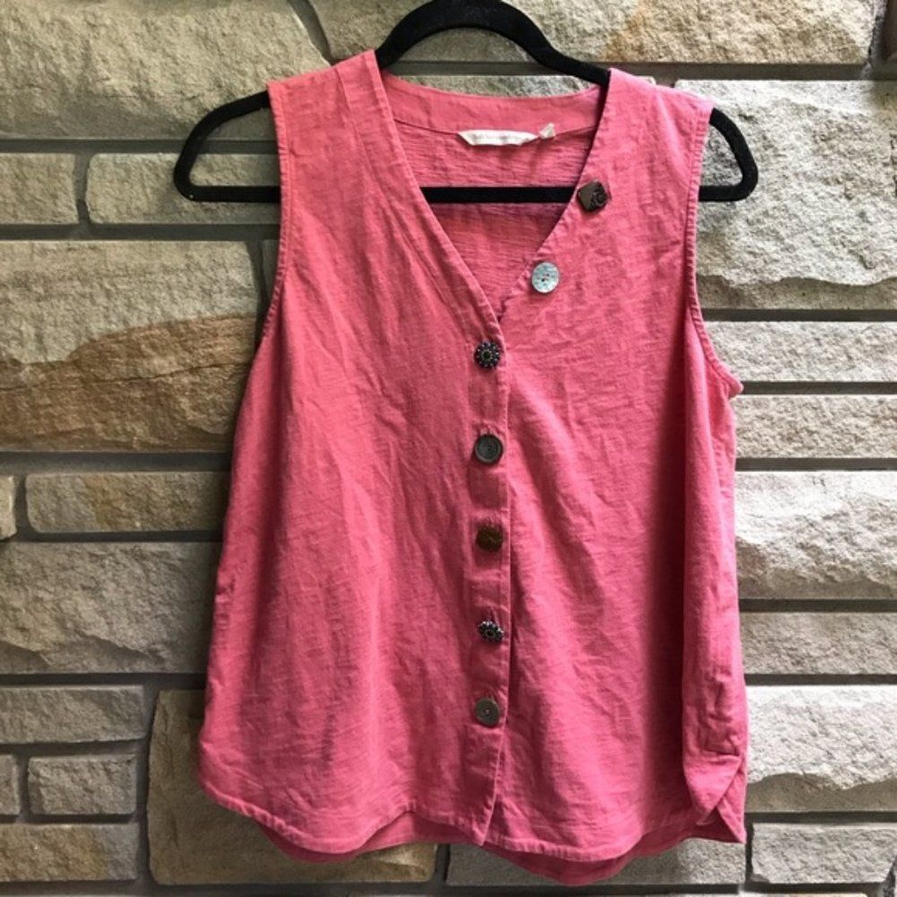 Soft Surroundings Coral Sleeveless Tunic - Picture 2 of 7